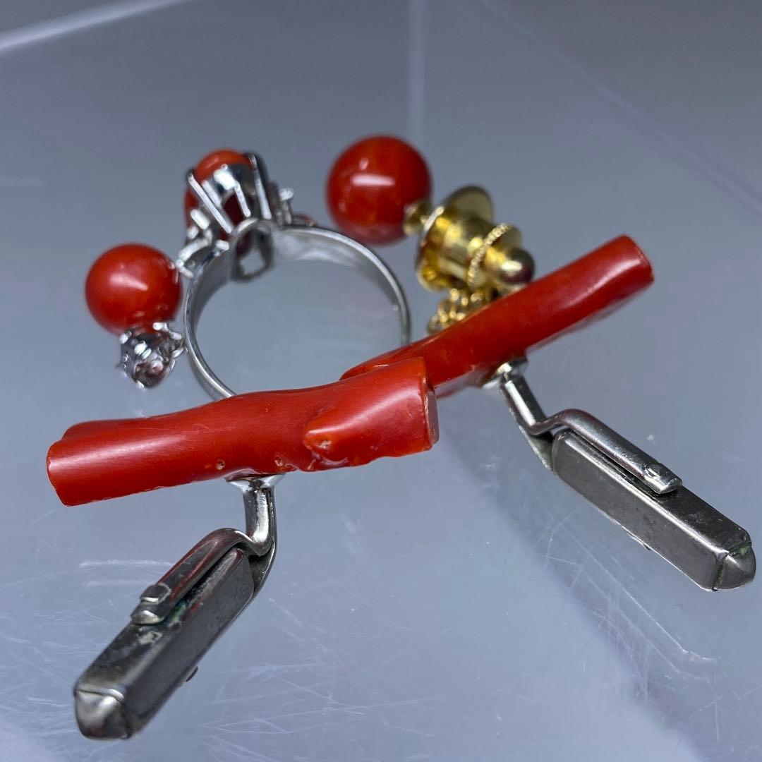 本血赤珊瑚　指輪、ネックレストップ等　15g 東Y7-0226☆2Fタカチ