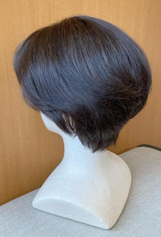 リネアストリア「人毛100％　天使のニュアンスショート」S　ダークブラウン