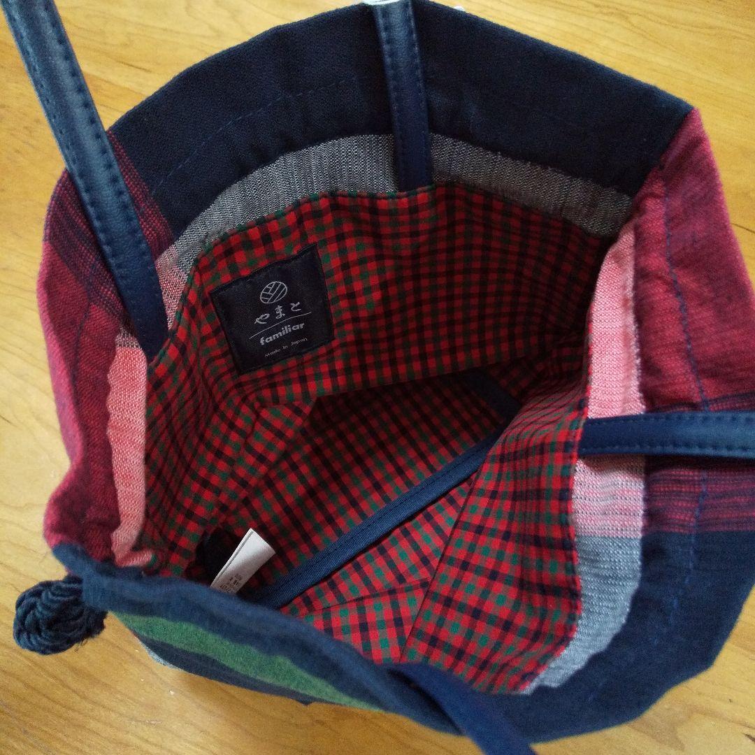 familiar チェック柄 和装用バッグ 巾着 完売品 新品未使用