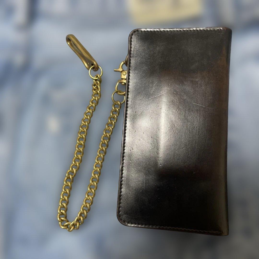 ホースバット　茶芯トラッカーウォレット三層(チェーン付き)