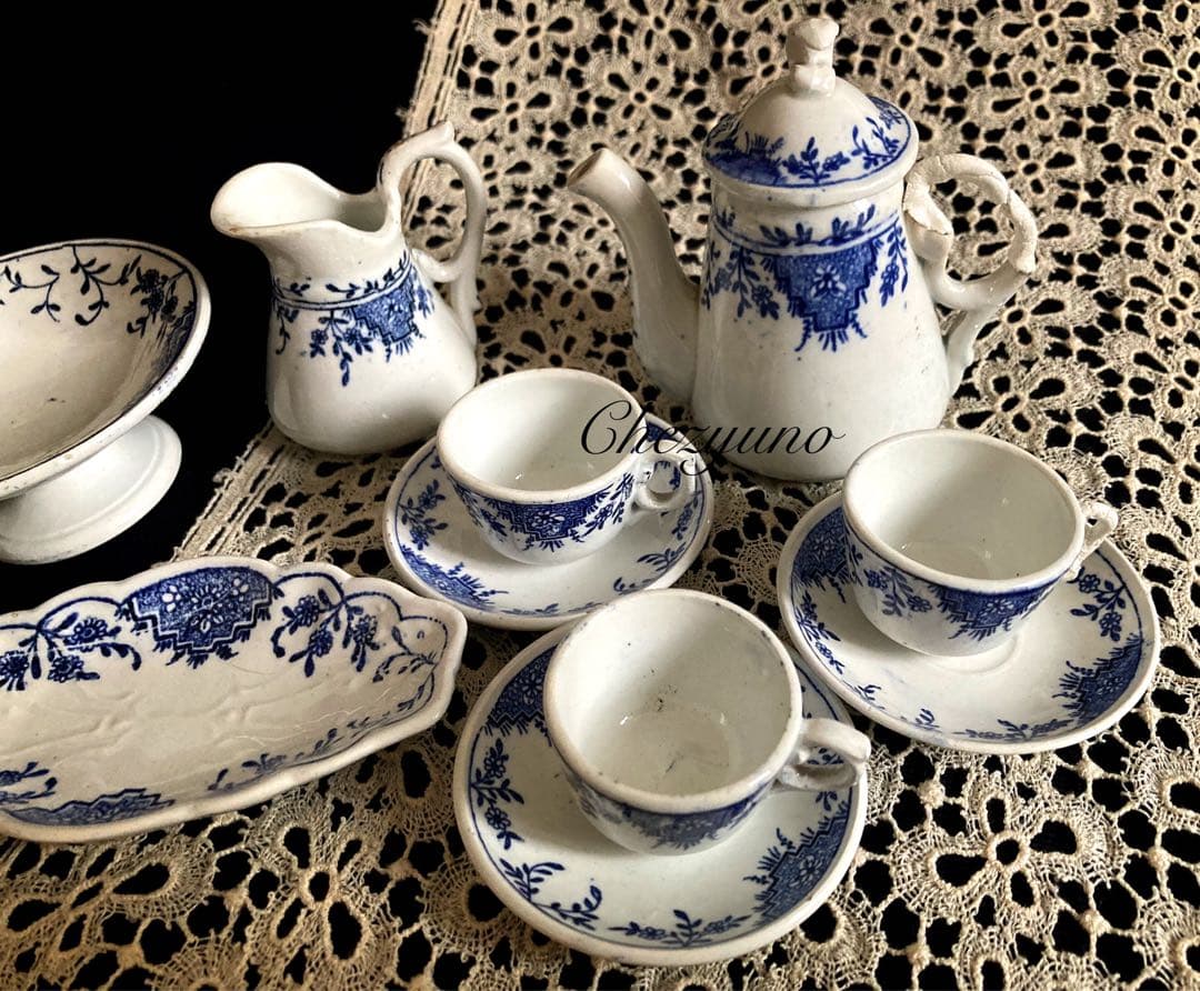 フランスアンティーク 陶器 おままごとセット