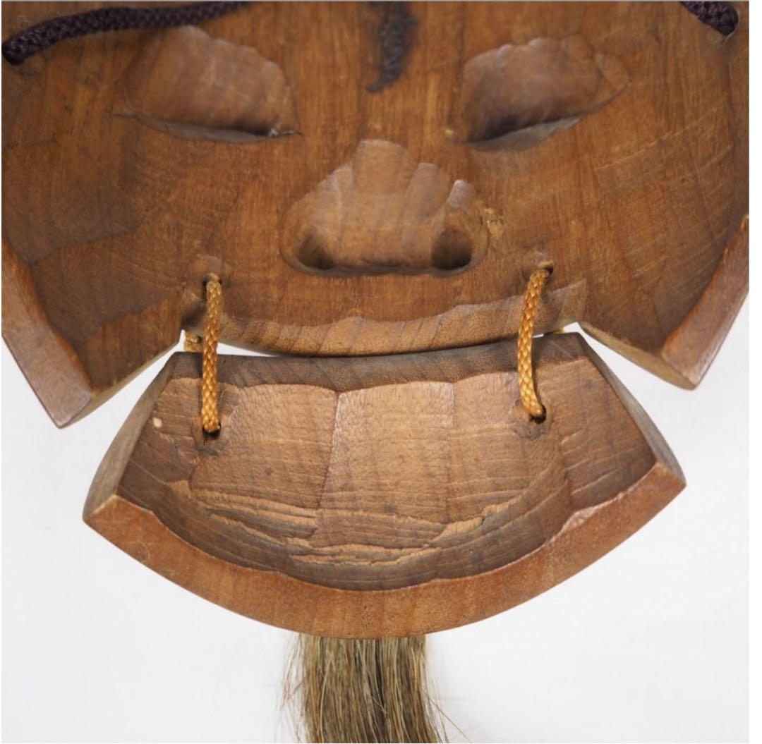 送料無料　象堂刀　木彫り能面 時代翁面　木箱付