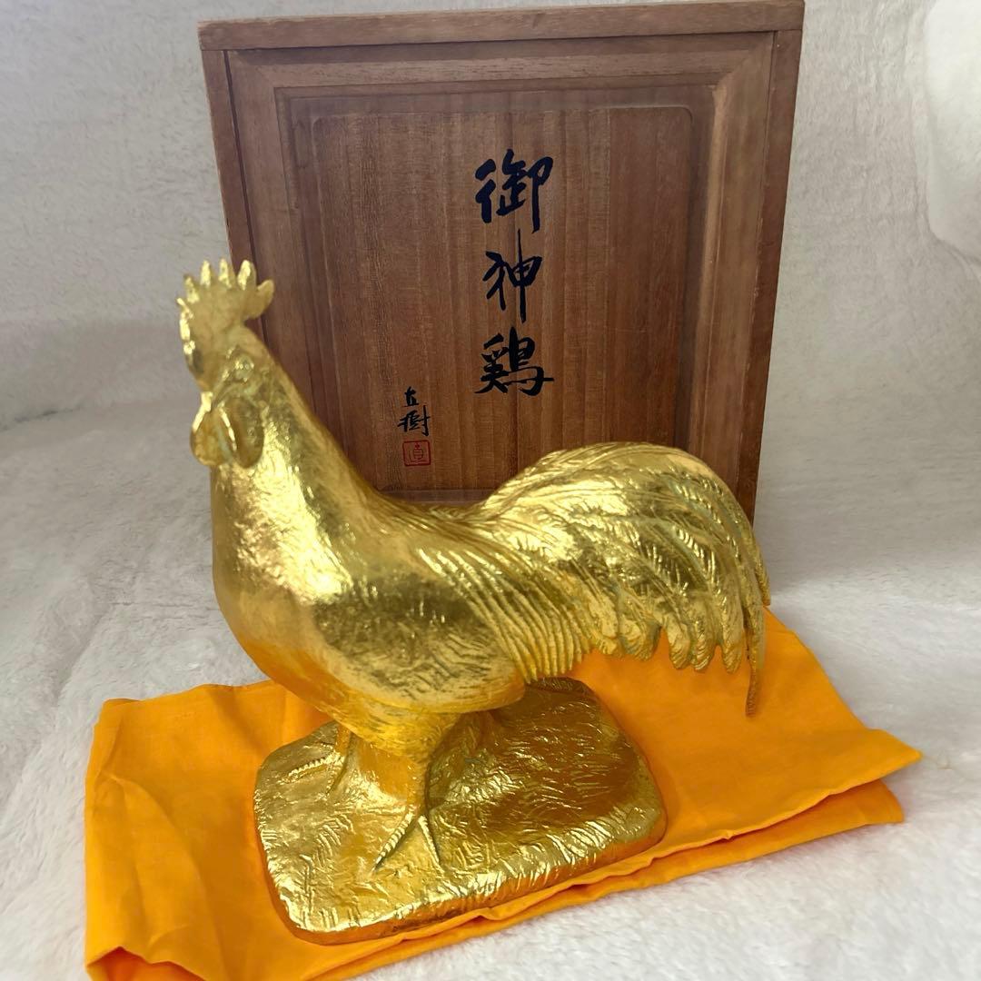 御神鶏　ブロンズ製•本金箔仕上　富永直樹