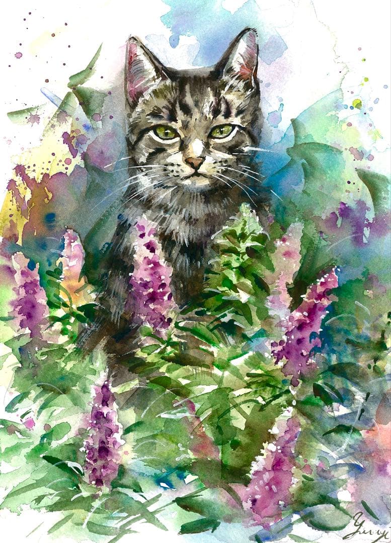 水彩画 原画 眼差し