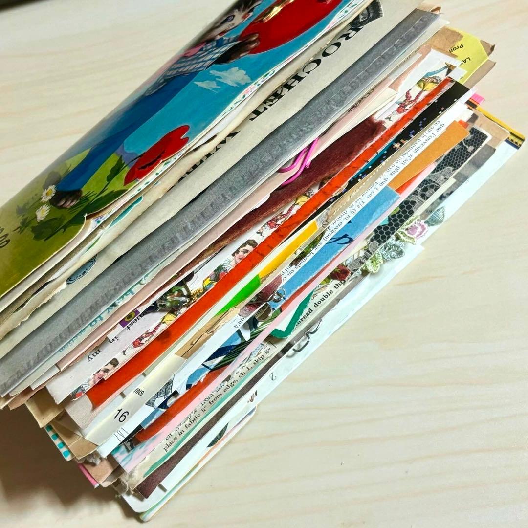 猫のジャンクジャーナル　コラージュ　おすそ分け　紙もの　ラベル　素材　絵本