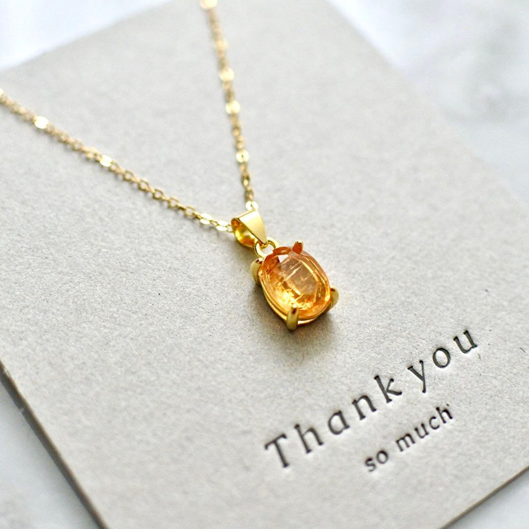 さとぴー品☆インペリアルトパーズのネックレス&スタッドピアスセット