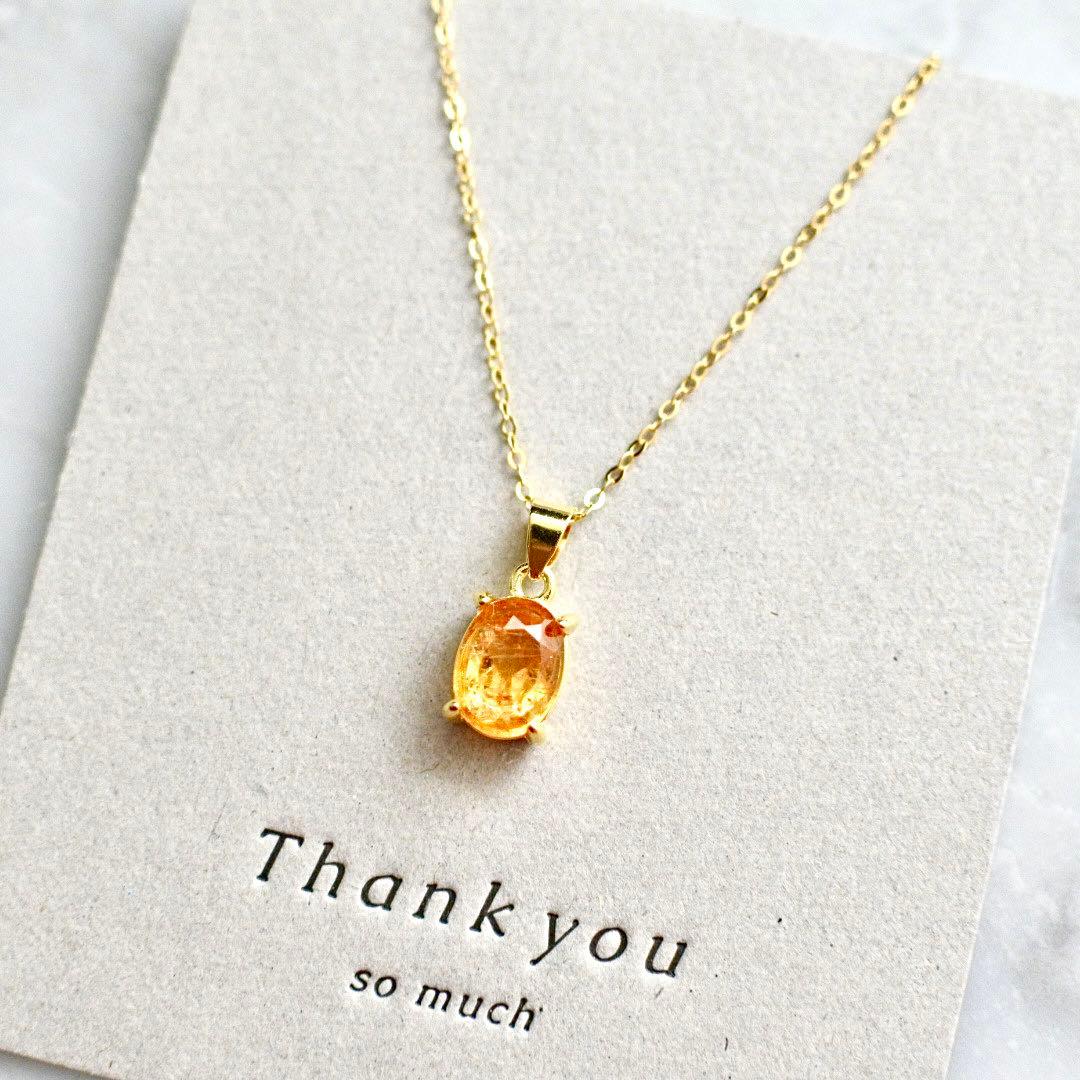 さとぴー品☆インペリアルトパーズのネックレス&スタッドピアスセット