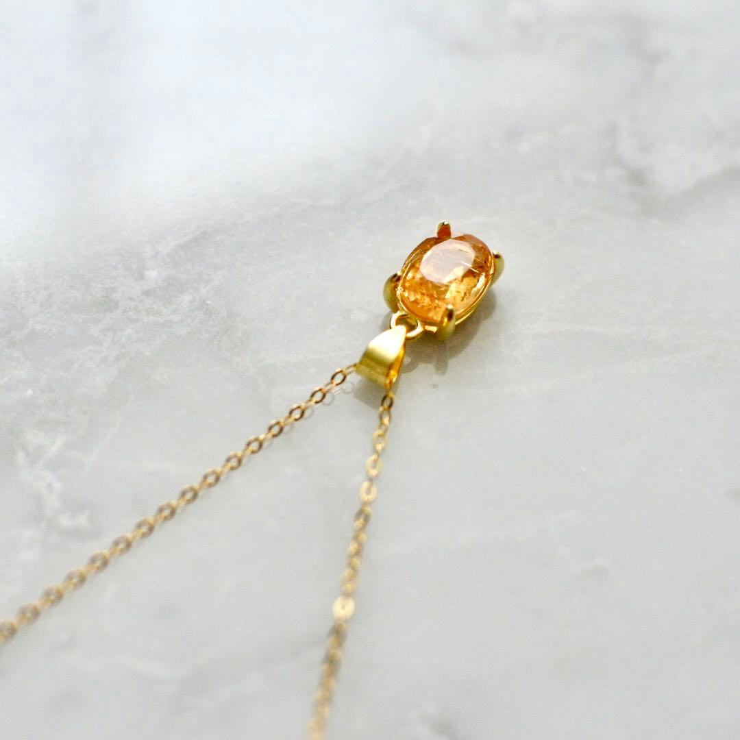 さとぴー品☆インペリアルトパーズのネックレス&スタッドピアスセット