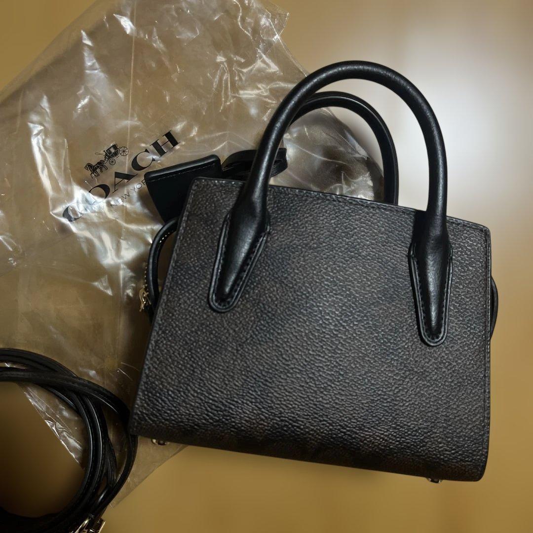 新品COACH ミニハンドバッグ　ブラウン シグネチャー　ショルダーバッグ　福袋