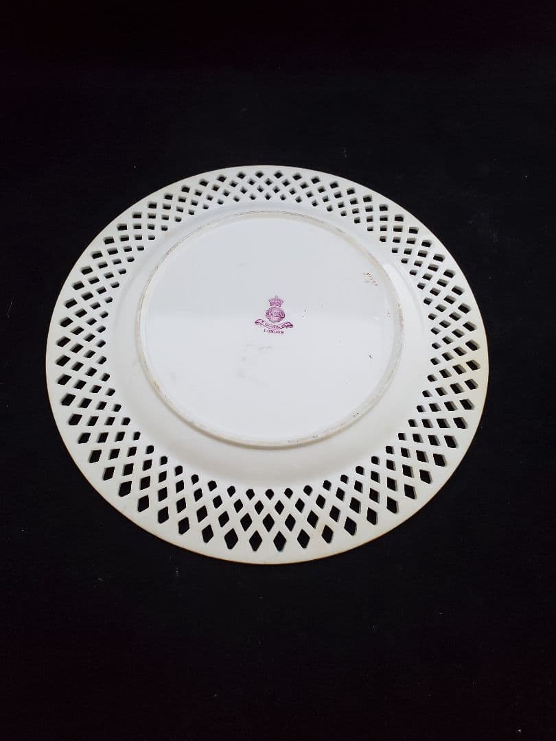 オールドミントン 花文字絵皿 19世紀