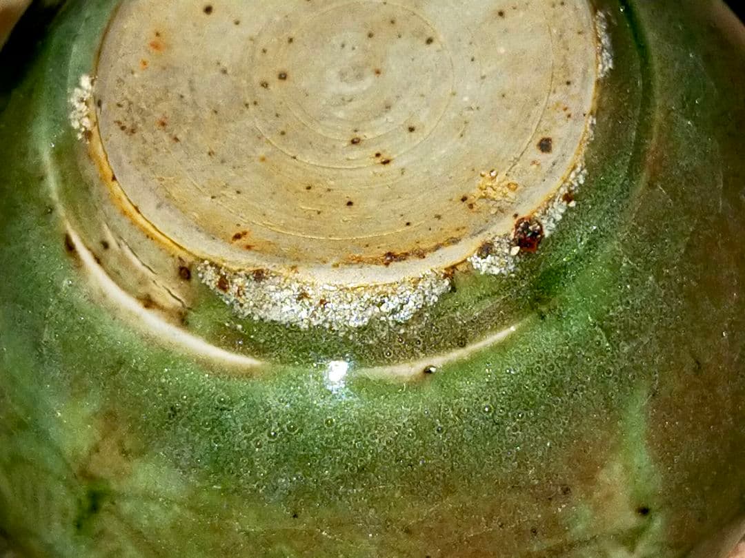 ♥双耳　青磁　小壺　高６４ｍｍ　花文　壺　壷　骨董　古玩