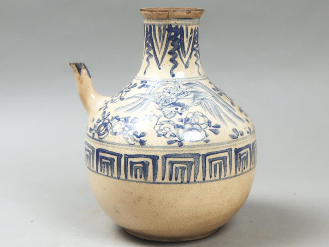 呉須 鳳凰 水注形花瓶