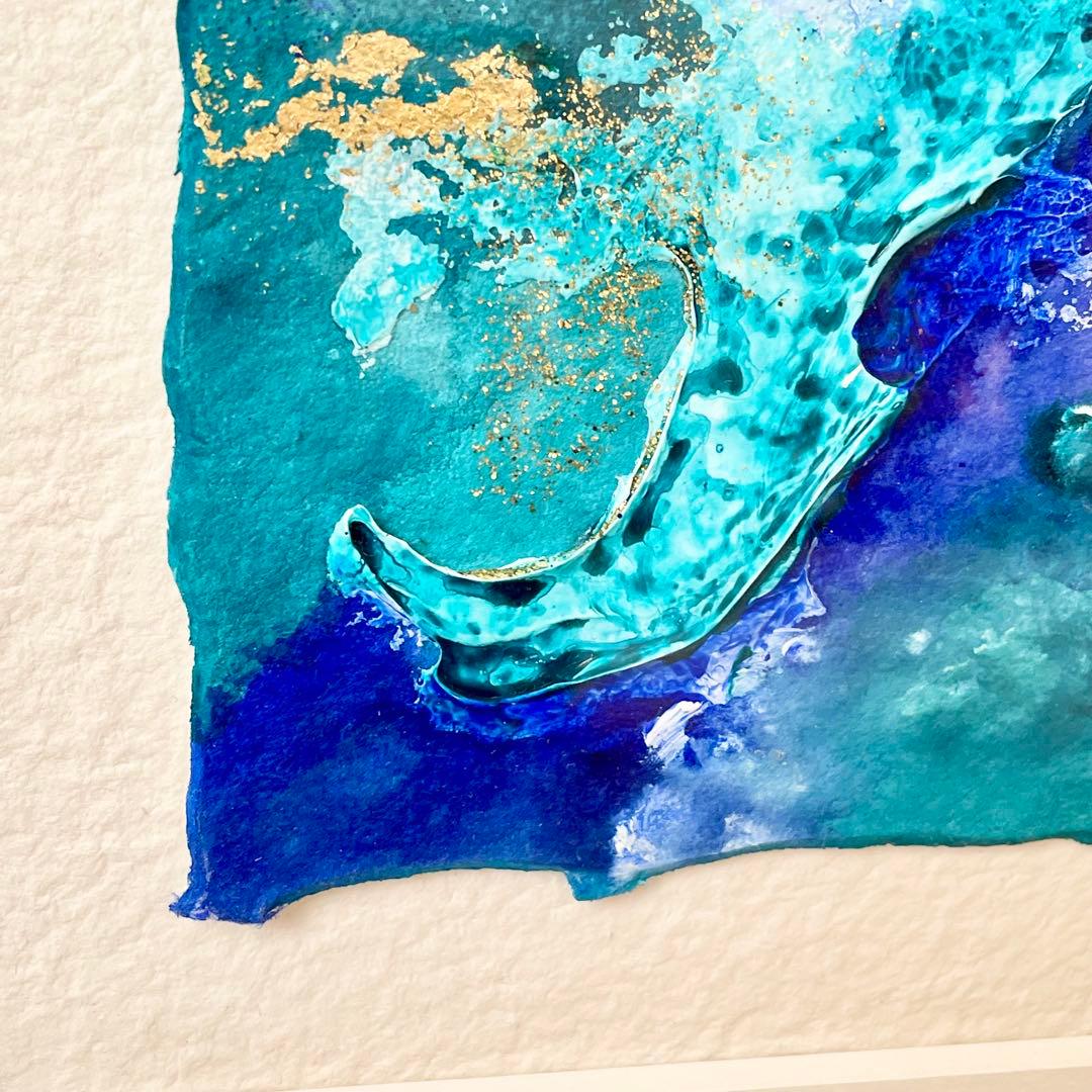 絵画 アート作品 LALAGUE 青と金　抽象画