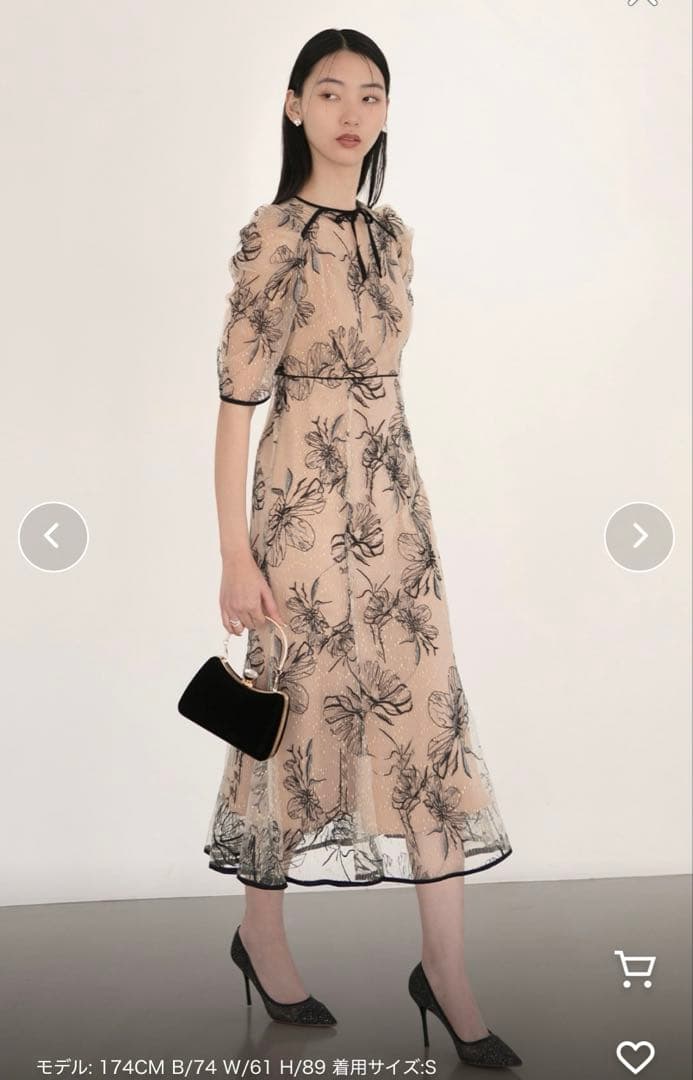 Leja 【完売サイズ L】　花柄マーメイドワンピースドレス