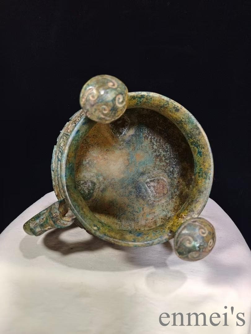 中国古美術 青銅器 禮器 盛酒器 斝 饕餮文 唐物 彫刻 骨董 供物器 時代美術