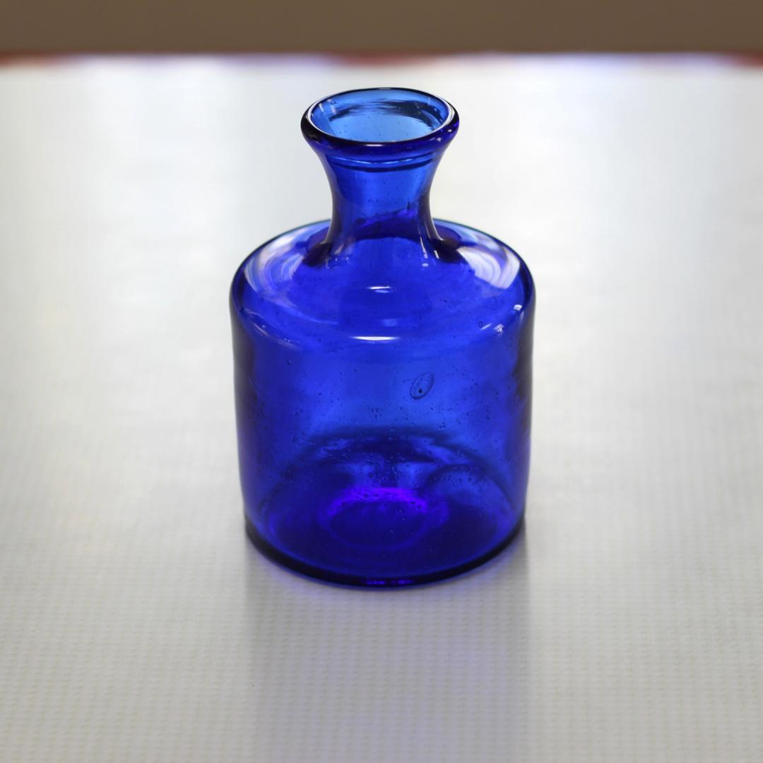 【サイン有り】エリックホグラン　Erik Hoglund　ブルーガラス 花器花瓶