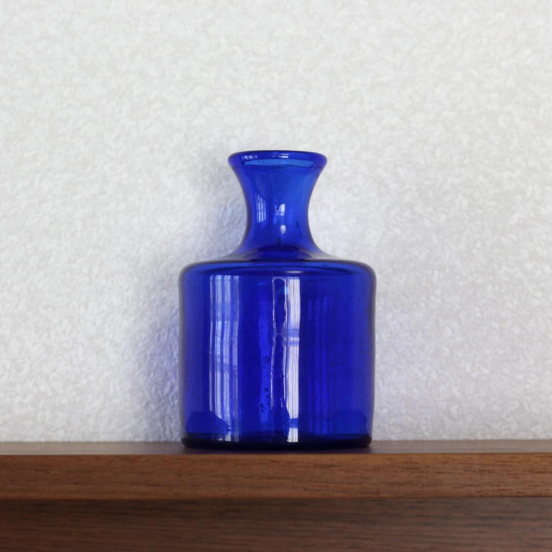 【サイン有り】エリックホグラン　Erik Hoglund　ブルーガラス 花器花瓶