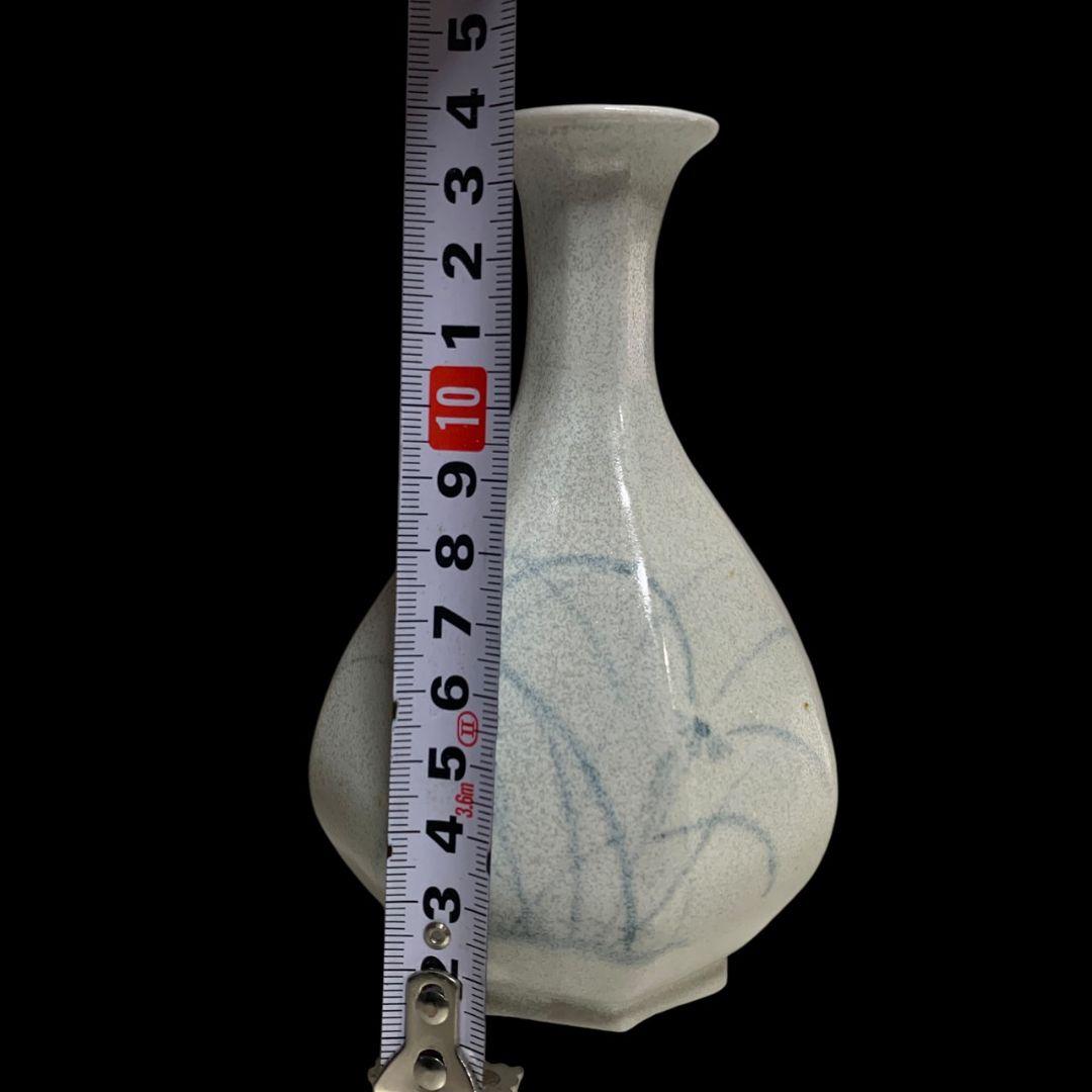 古松淳志 染付 秋草紋瓶 徳利