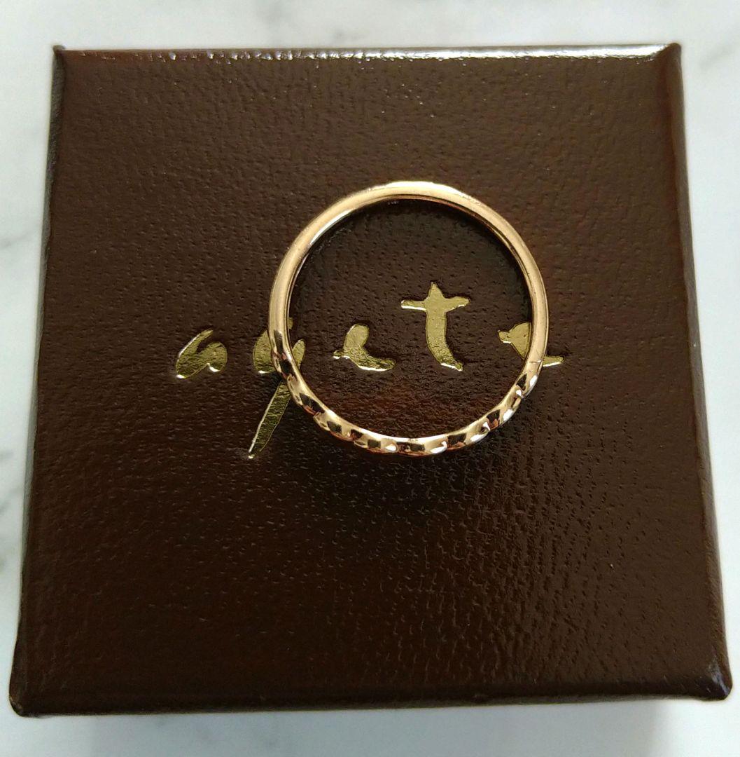 【美品】ageteアガット K5 リング 9号 シンプルリング 箱付き