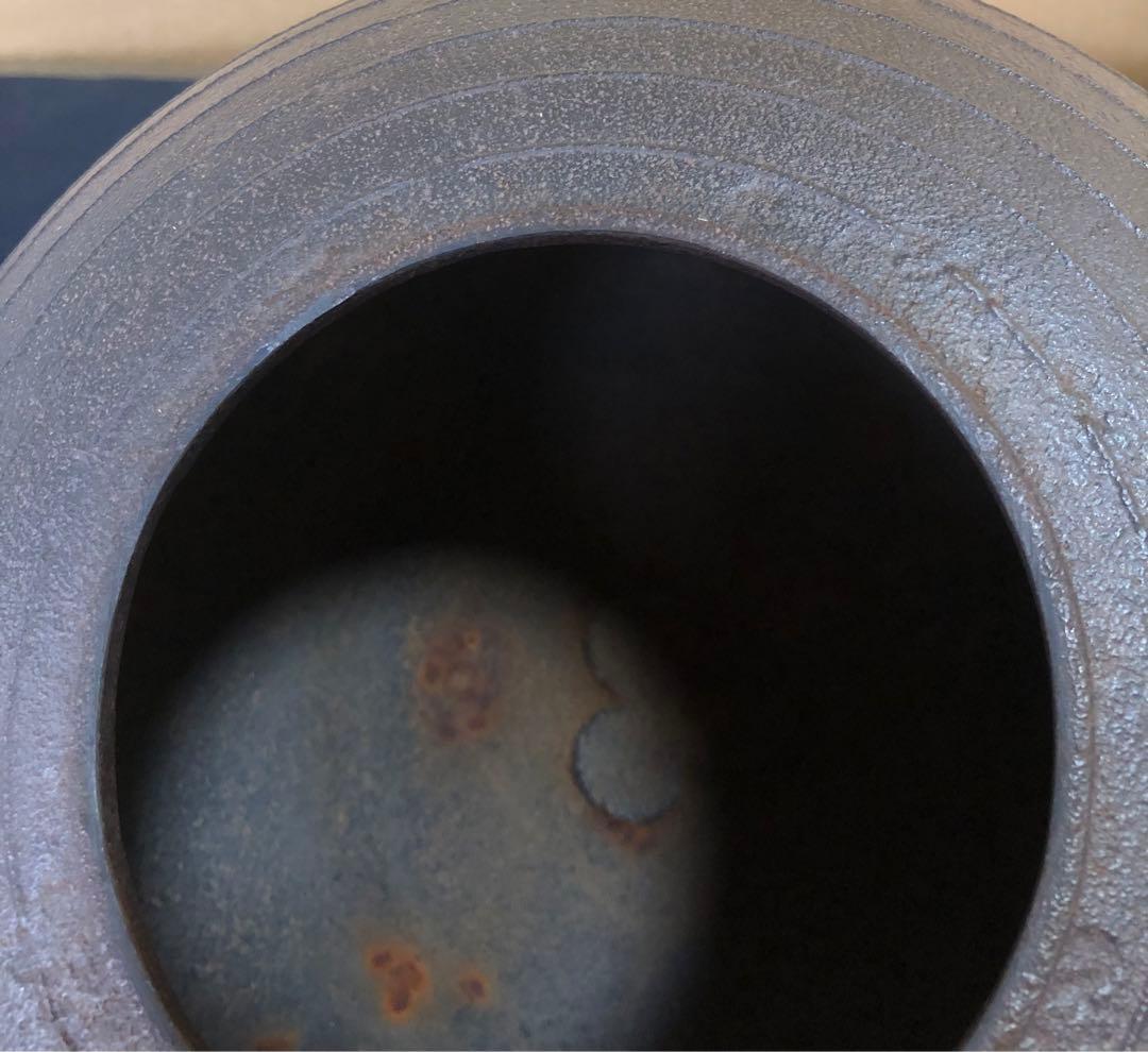 《R》茶道具 平丸筋入釜 鐶 人間国宝 高橋敬典 共布 共箱 260121き6