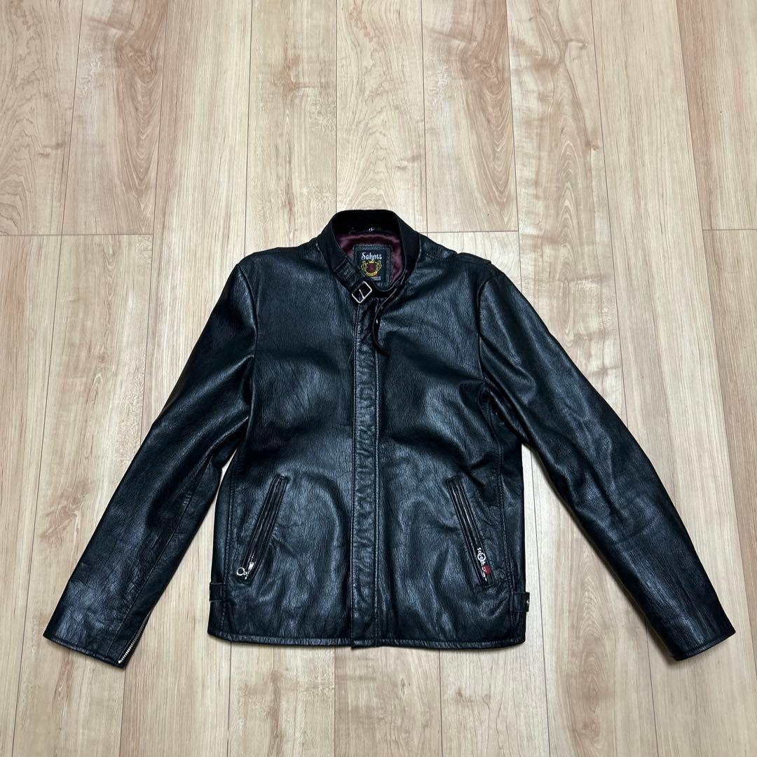 Schott ブラック シングルライダースジャケット M