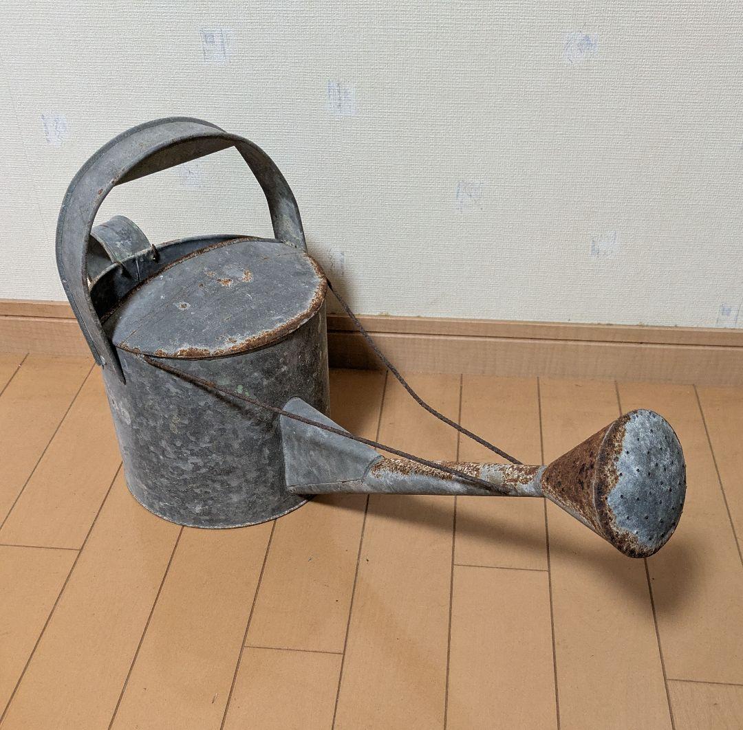 アンティーク ブリキ製 ジョーロ レトロ ガーデニング じょうろ　昭和レトロ