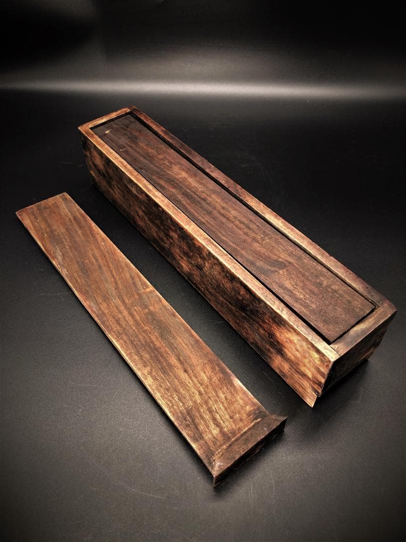 【 双龍（雨龍）唐木箱 】 清朝古玩・骨董