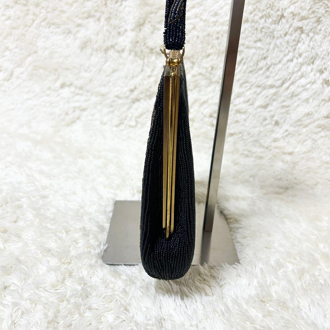 柏ビーズ フォーマルバッグ ビーズバッグ がま口 和装バッグ 冠婚葬祭 総ビーズ