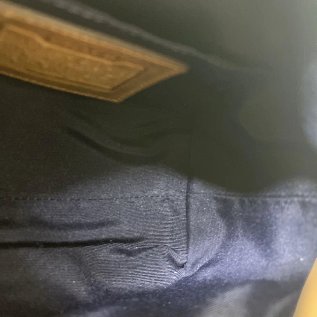 美品 COACHコーチ パッチワークデザイン ポーチ バッグ ブルー系 お花刺繍