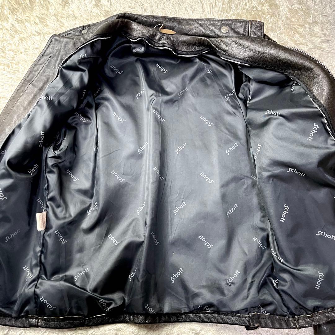 40インチ/ライナー付✨ショット シングルライダース レザージャケット 2way