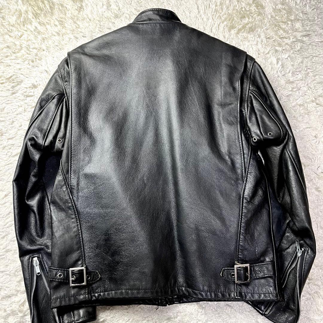 40インチ/ライナー付✨ショット シングルライダース レザージャケット 2way