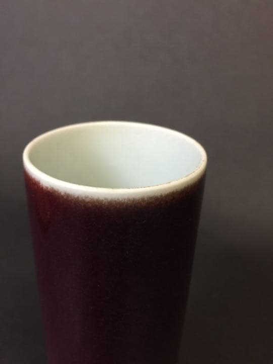 清時代 康熙期 辰砂 郎紅 花瓶 花生 茶道具 華道具