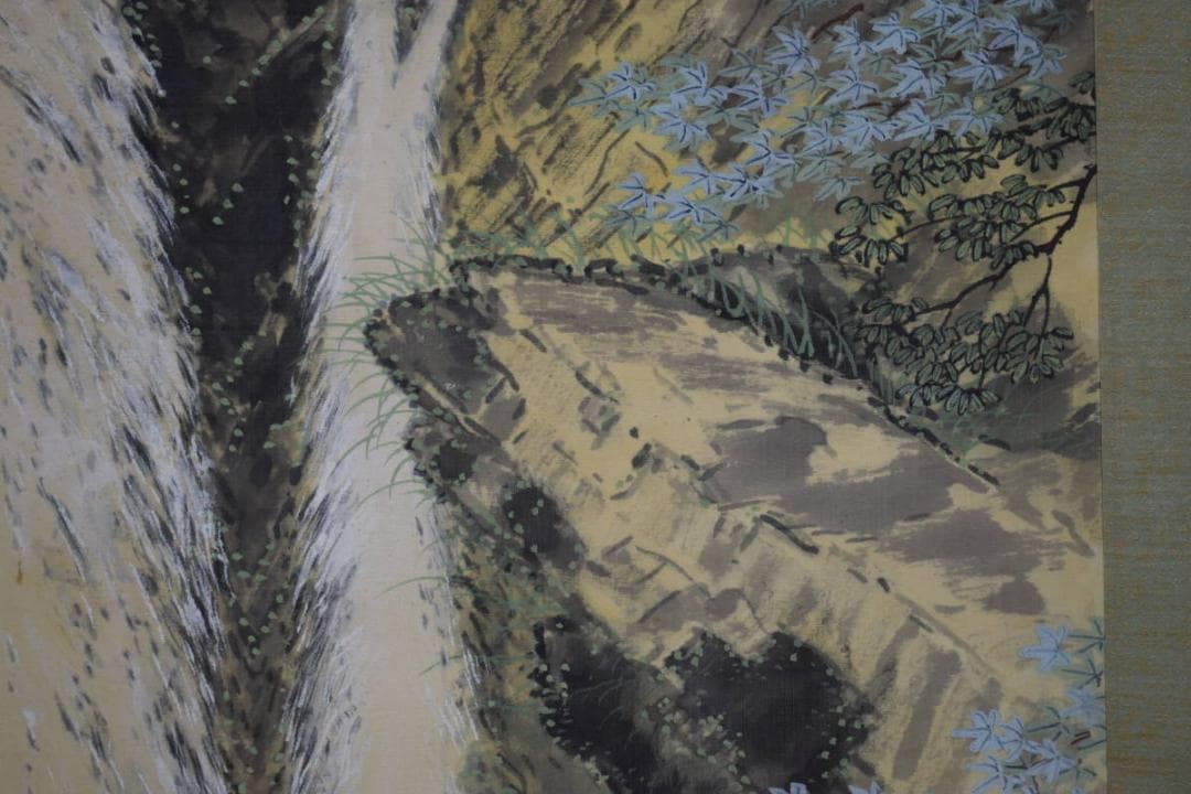 不詳/作者不詳/非雷如雷図/瀑布図/桐共箱付/布袋屋掛軸HH-266