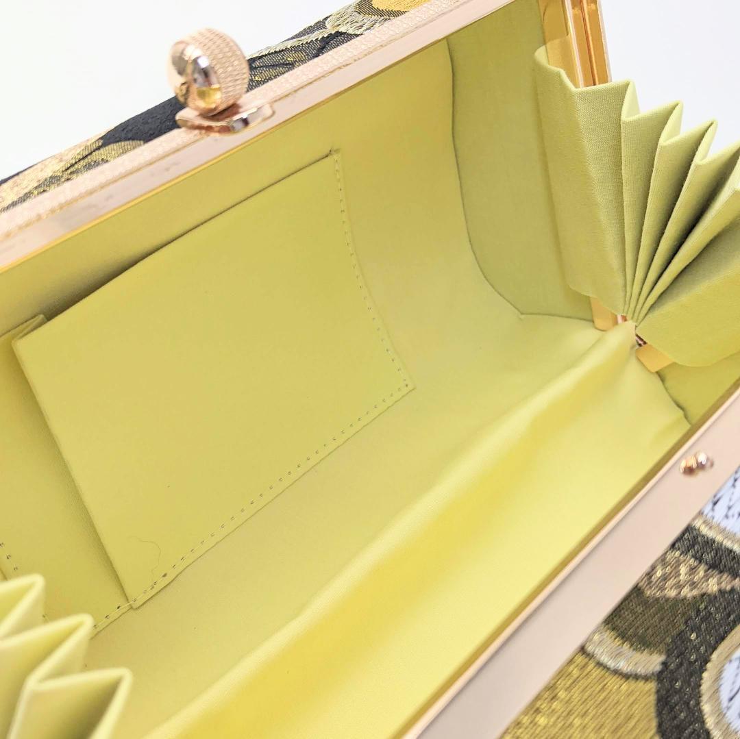 草履 バッグ セット 振袖用 帯地 ゴールド 3枚芯 フリーサイズ u52-5