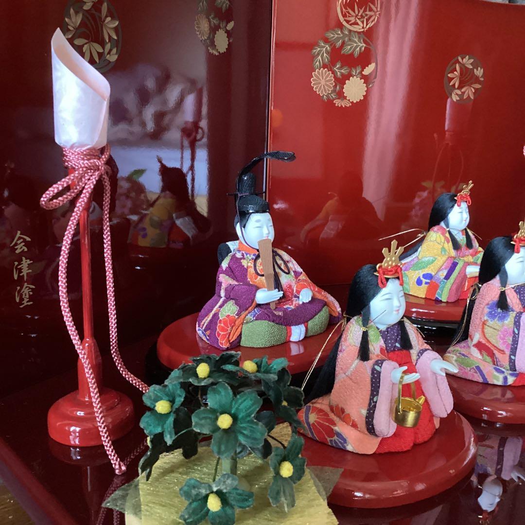 専用です。。さくら 雛人形セット木目込み雛人形 会津塗り
