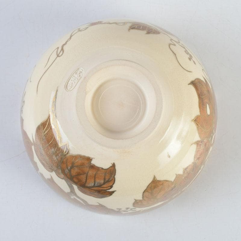 茶道具　京焼　清閑寺窯　杉田祥平造　色絵　蔦図　茶碗　共箱　V　9655