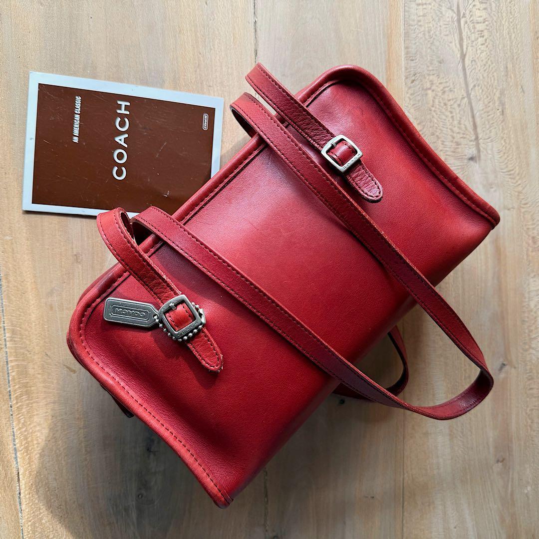 コーチ Vintage coach 9051 SWING ZIP RED バッグ