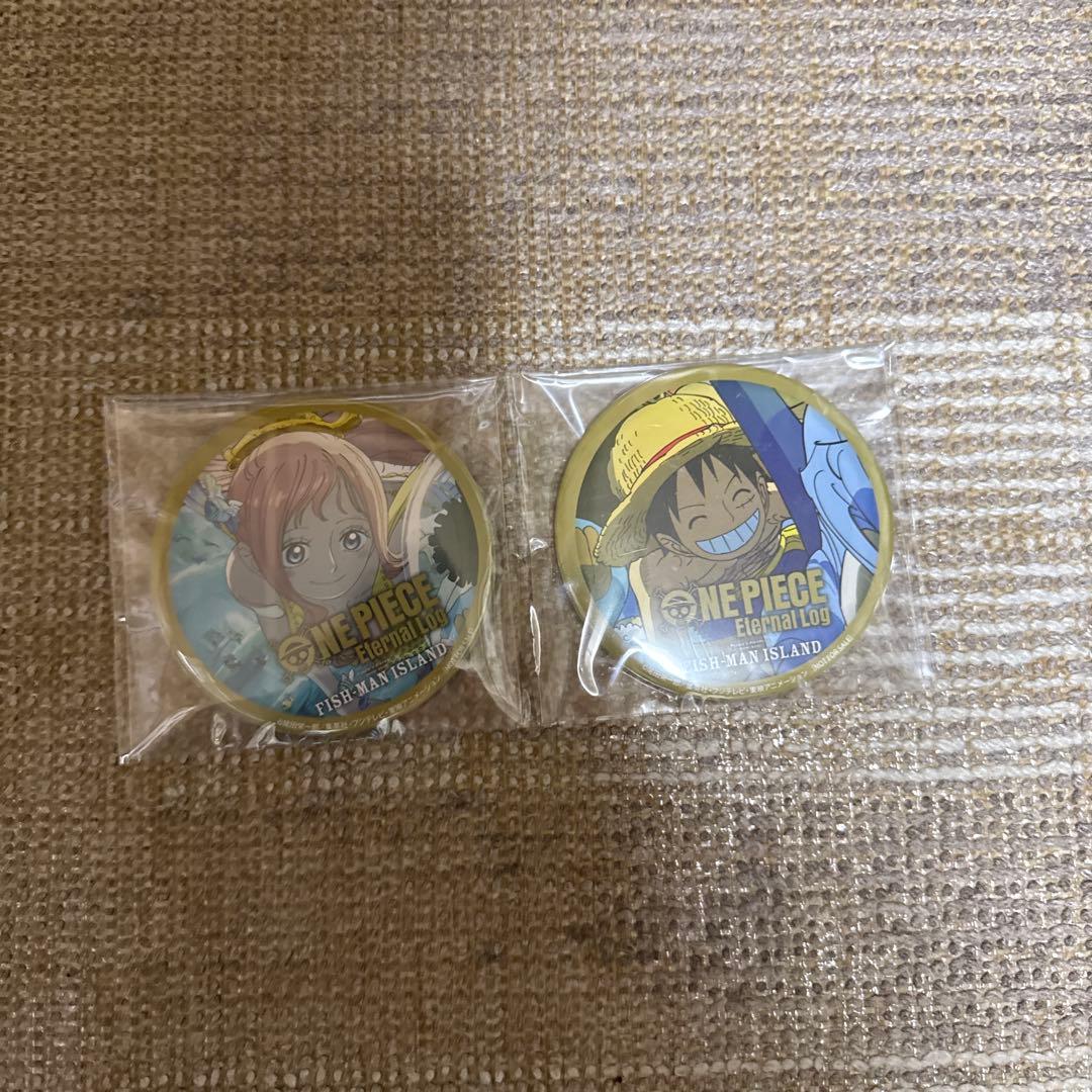 ワンピース エターナルログ　ルフィしらほし 缶バッジ 特典 楽天 魚人島