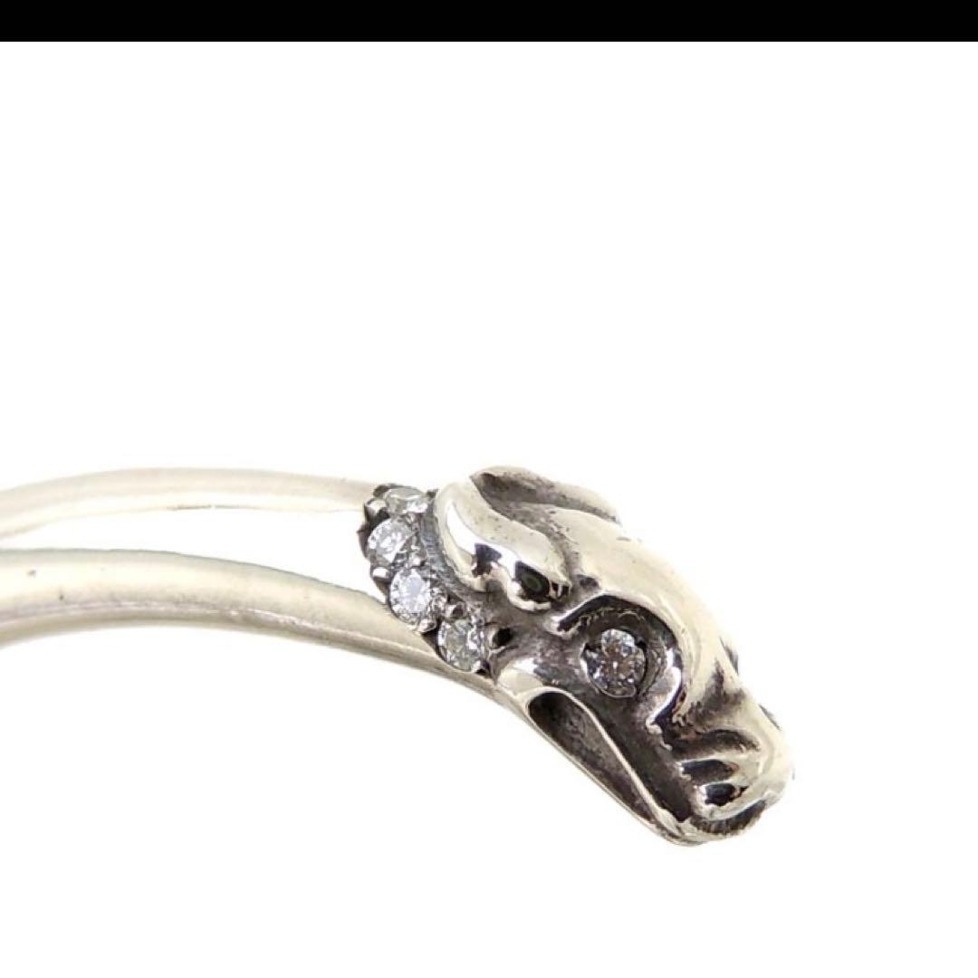 クロムハーツダブルドッグ パヴェダイヤモンドバングルシルバー925