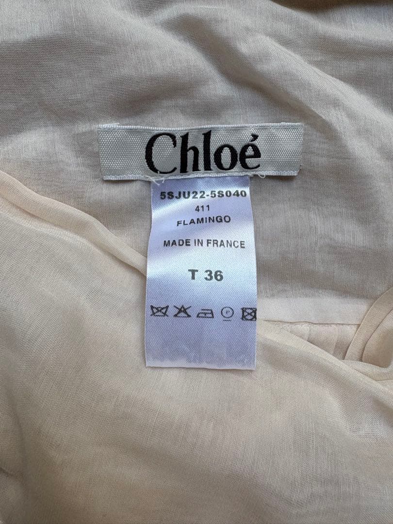 Chloé クロエ　シルク混シフォン素材のフレア　ラップスカート 36サイズ
