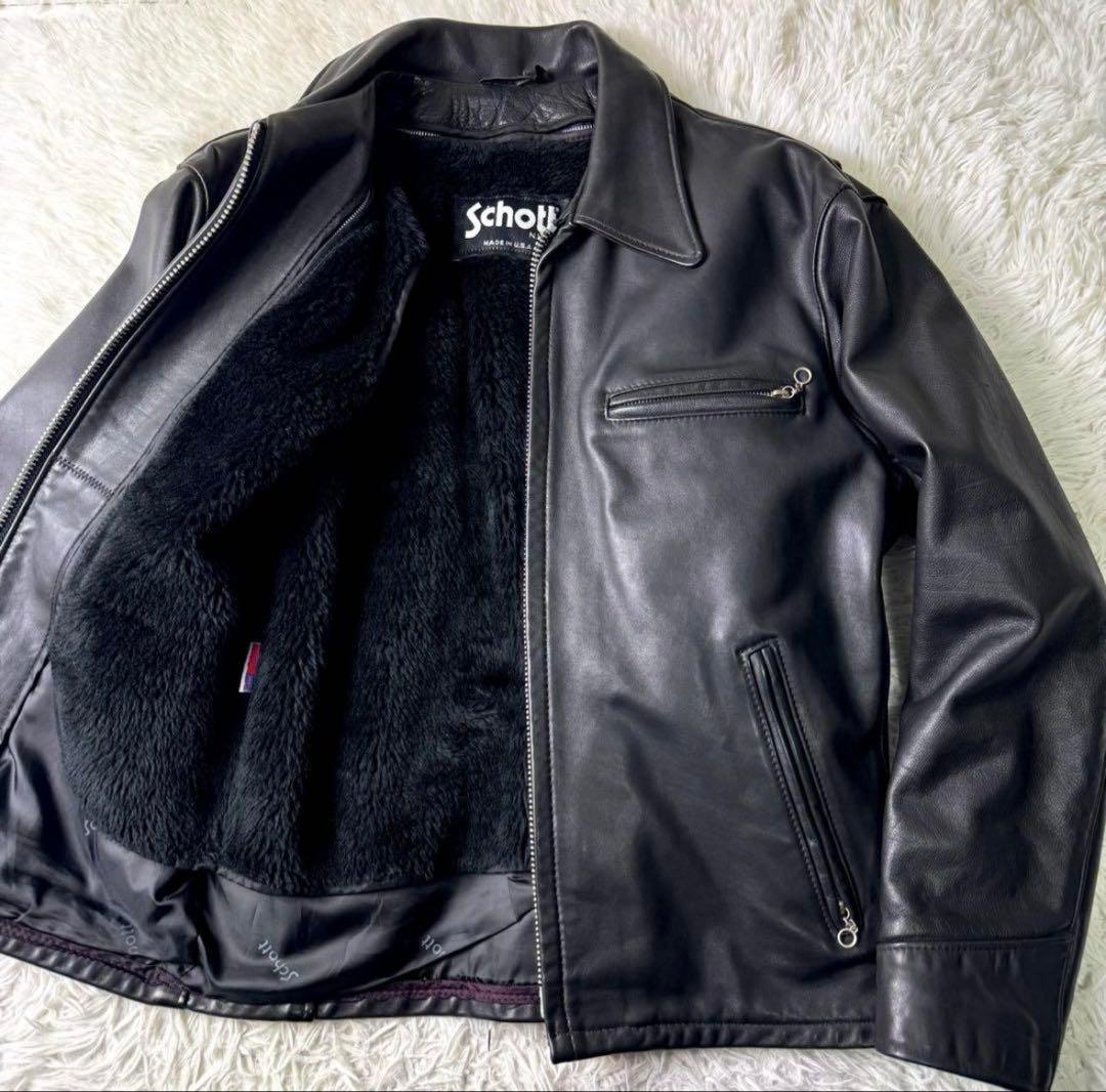 美品/希少✨schott トラッカージャケット　ライダース　ブラック　本革　38
