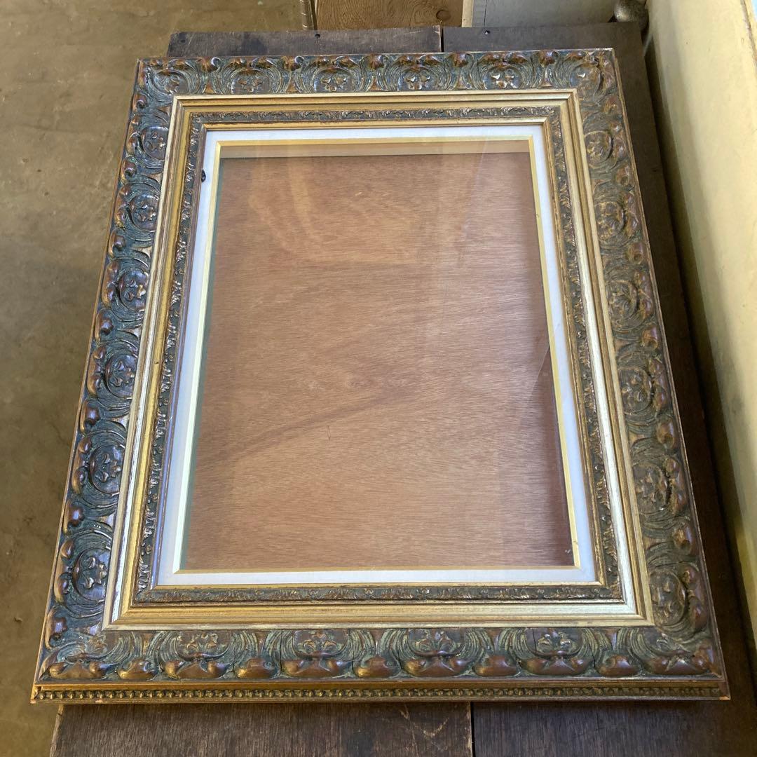 古額縁 P8号 油彩額縁 ゴールドフレーム 金装飾 ビンテージ アンテ