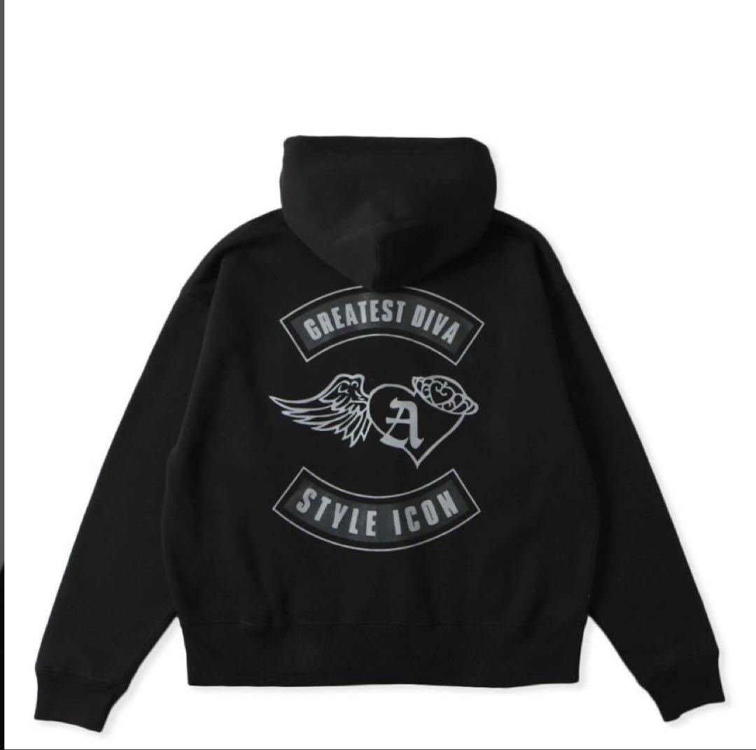 浜崎あゆみ × MFC STORE ジップフーディ ブラック ᒪサイズ+金テ付