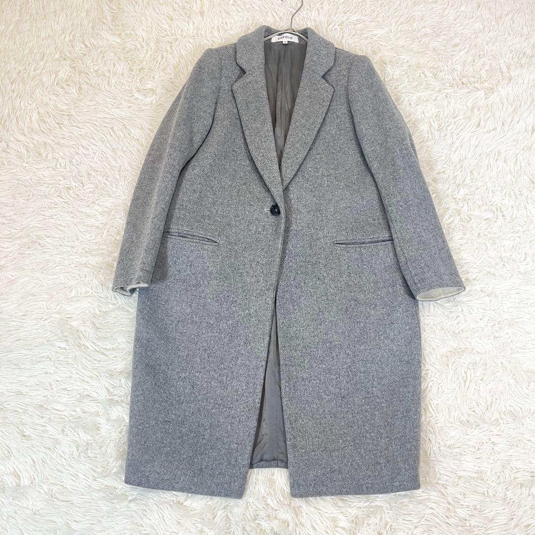 エンフォルド 美品✨ ウール チェスターコート メルトン生地 コクーン グレー