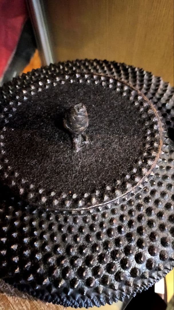 貴重！鋳鉄製 アラレ模様 鉄瓶　南部鉄器 大 霰石 骨董 時代物