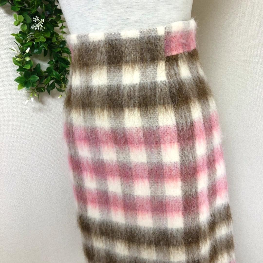 【未使用】ANAYI アナイのチェックウールスカート34