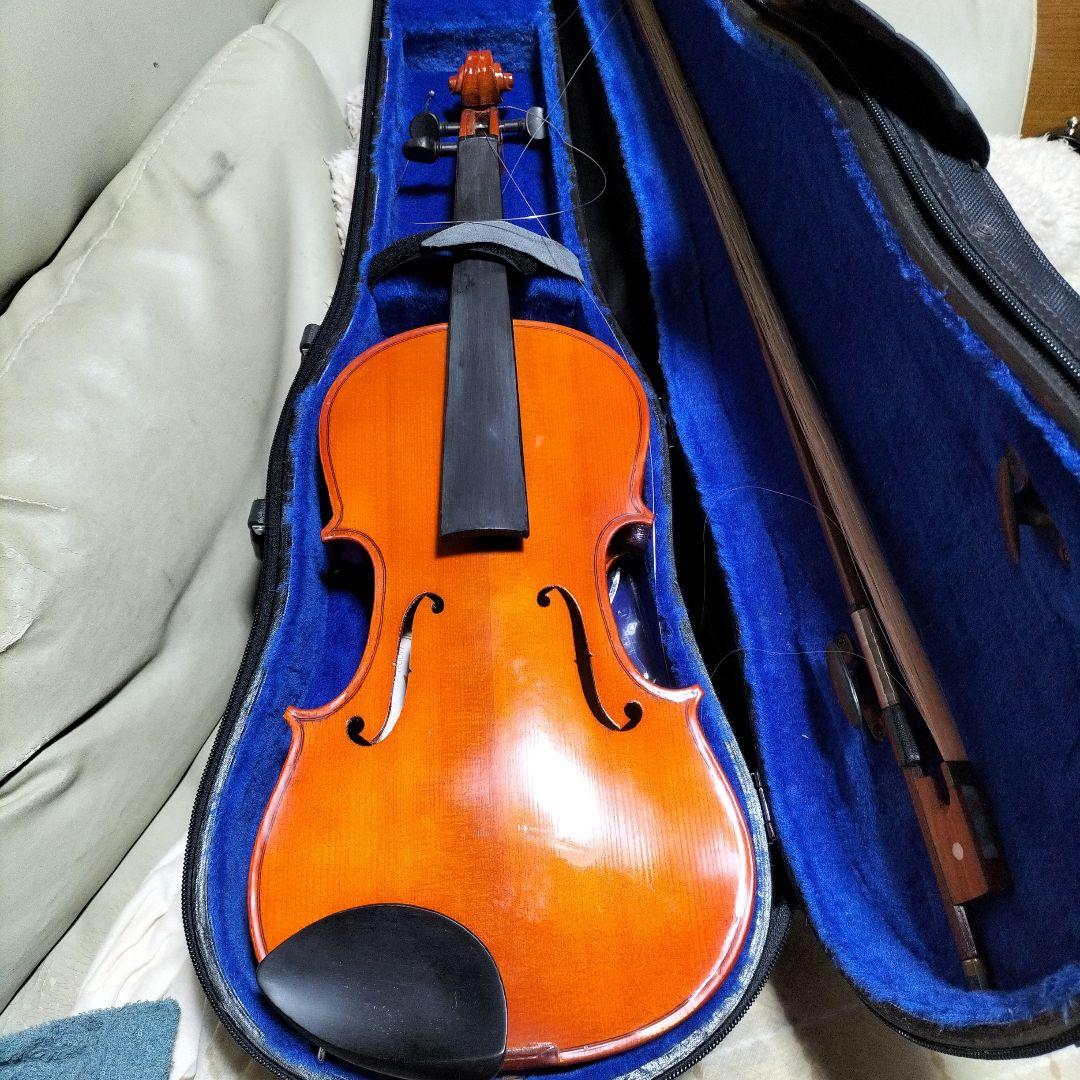 オレンジ色 バイオリン 本体 ハードケース付