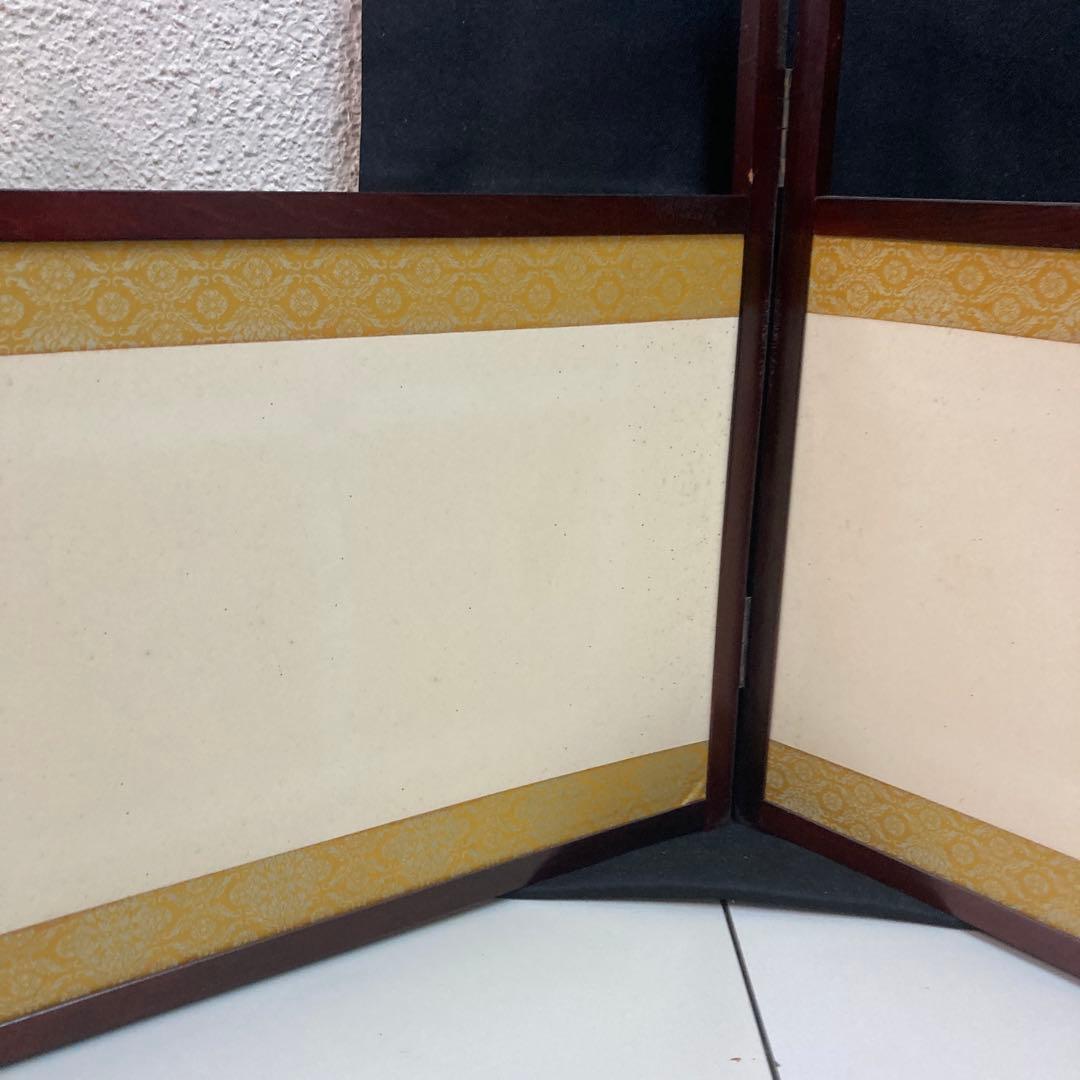 竹の絵柄 木製 茶道具　風炉先屏風 幅約87cm風炉先上透 裏白角縁 茶道 茶室