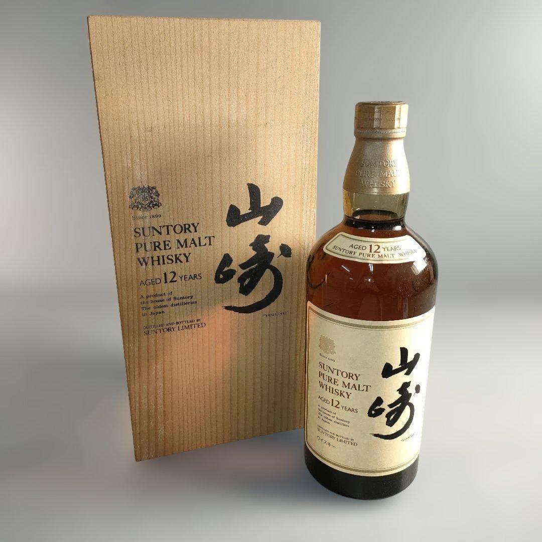 A1348-3/サントリーピュアモルトウイスキー山崎12年/木箱付/750ml/