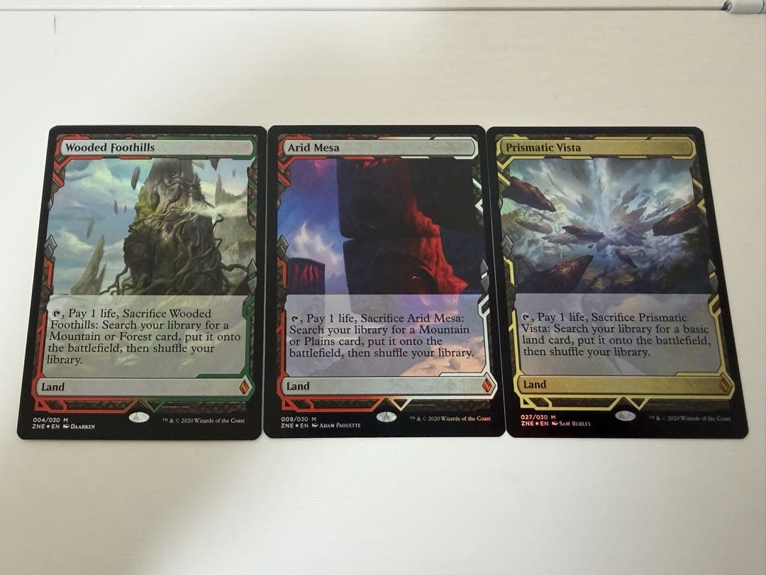 MTG 虹色の眺望 乾燥台地 樹木茂る山麓 EXP FOIL 3枚セット